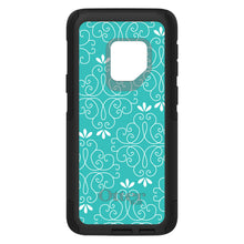 DistinctInk™ OtterBox Commuter Series Case for Apple iPhone or Samsung Galaxy - Teal White Floral