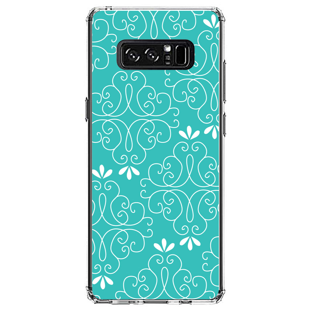 Teal White Floral Clear Shockproof iPhone Case, view 12