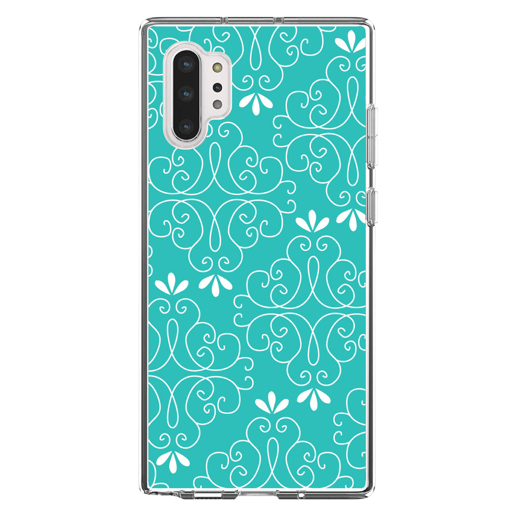 Teal White Floral Clear Shockproof iPhone Case, view 10