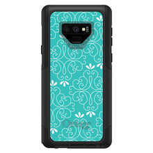 DistinctInk™ OtterBox Commuter Series Case for Apple iPhone or Samsung Galaxy - Teal White Floral