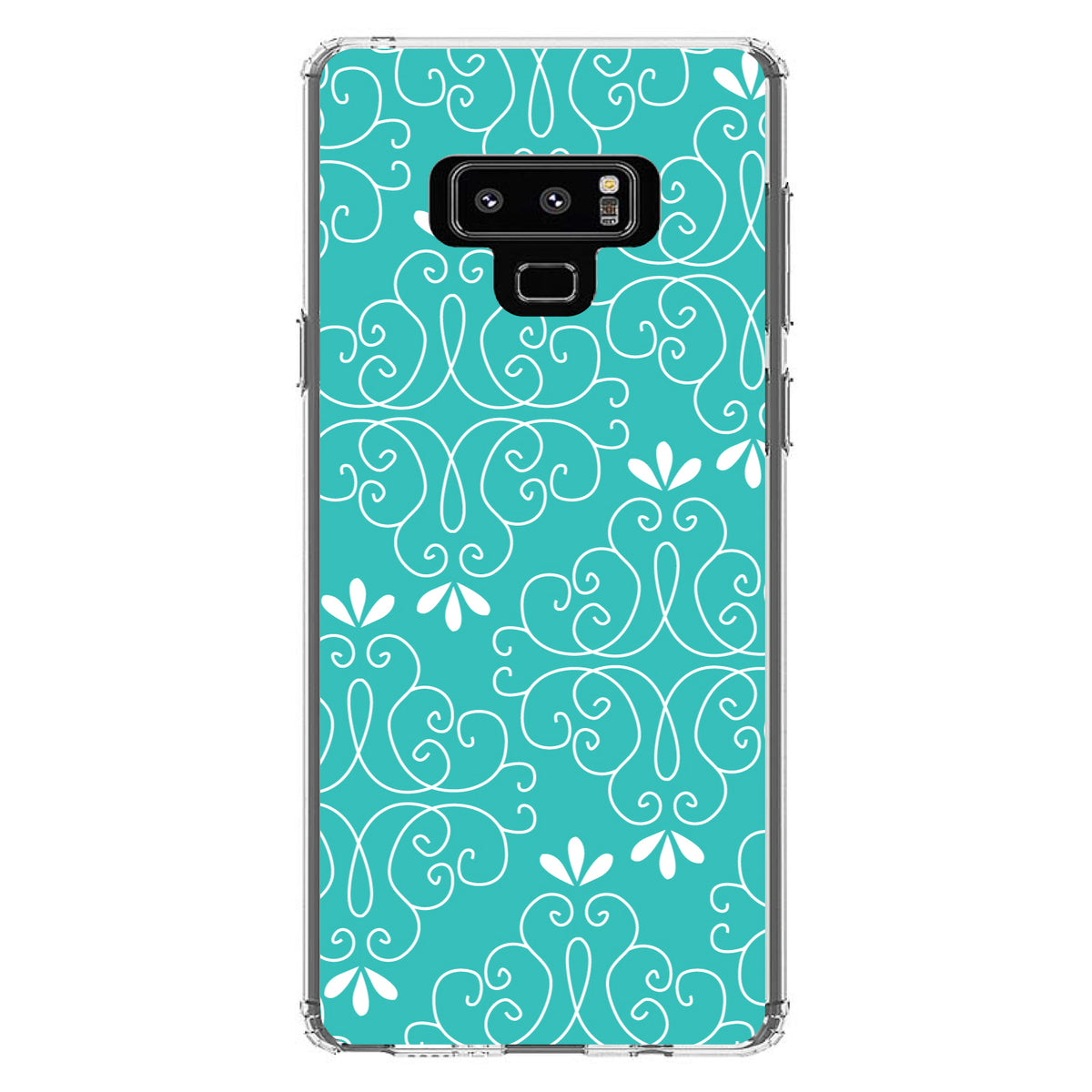 Teal White Floral Clear Shockproof iPhone Case, view 11