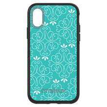 DistinctInk™ OtterBox Symmetry Series Case for Apple iPhone / Samsung Galaxy / Google Pixel - Teal White Floral