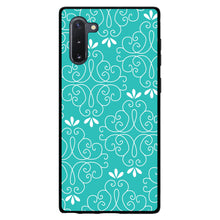 DistinctInk® Hard Plastic Snap-On Case for Apple iPhone or Samsung Galaxy - Teal White Floral