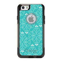DistinctInk™ OtterBox Commuter Series Case for Apple iPhone or Samsung Galaxy - Teal White Floral