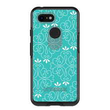 DistinctInk™ OtterBox Symmetry Series Case for Apple iPhone / Samsung Galaxy / Google Pixel - Teal White Floral