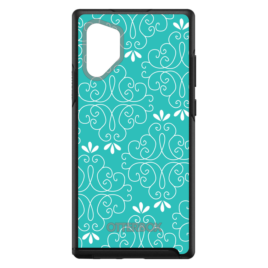 Teal White Floral OtterBox Symmetry Case for iPhone & Galaxy, view 12