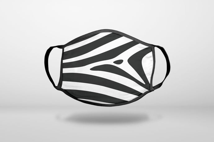 Black White Zebra Skin Stripes - 3-Ply Reusable Soft Face Mask Covering, Unisex, Cotton Inner Layer