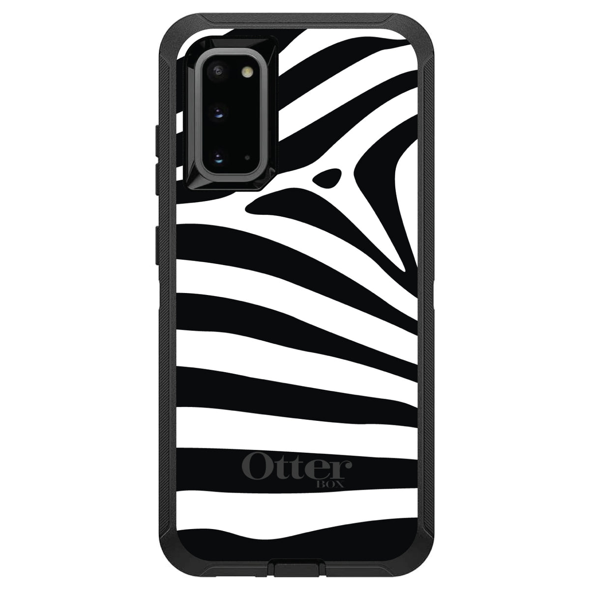Black White Zebra Skin Stripes OtterBox Defender Case for iPhone & Galaxy, view 5