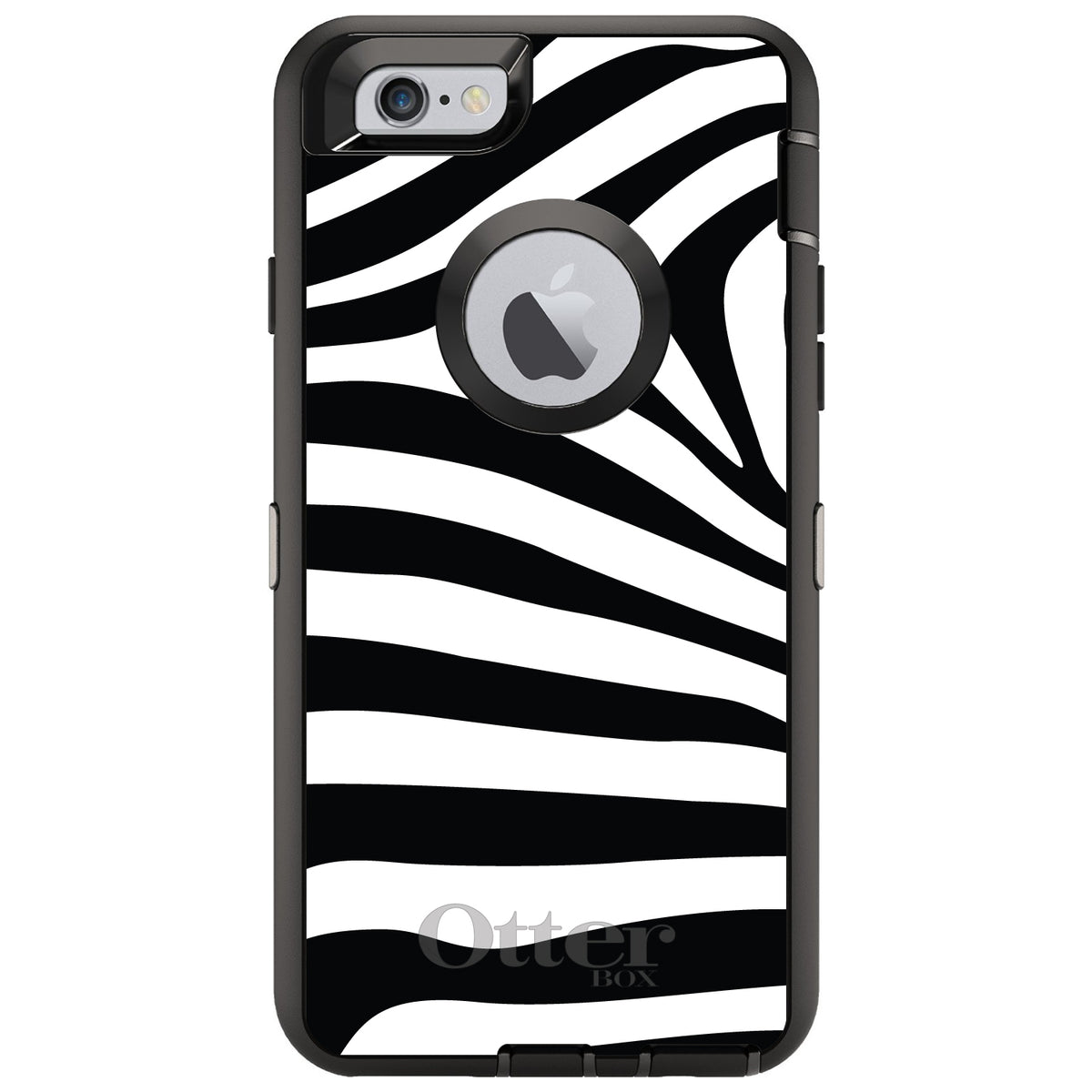 Black White Zebra Skin Stripes OtterBox Defender Case for iPhone & Galaxy, view 4