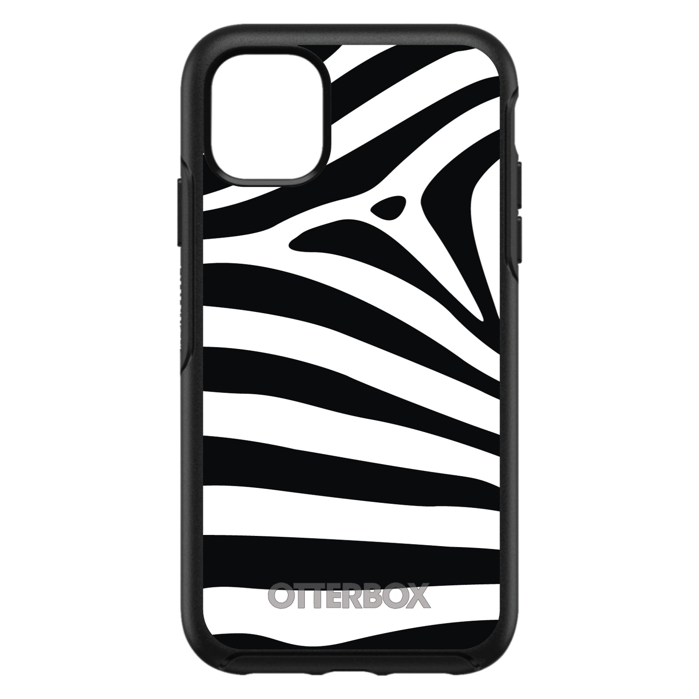 DistinctInk™ OtterBox Symmetry Series Case for Apple iPhone / Samsung Galaxy / Google Pixel - Black White Zebra Skin Stripes