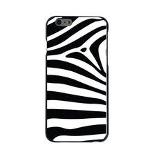 DistinctInk® Hard Plastic Snap-On Case for Apple iPhone or Samsung Galaxy - Black White Zebra Skin Stripes