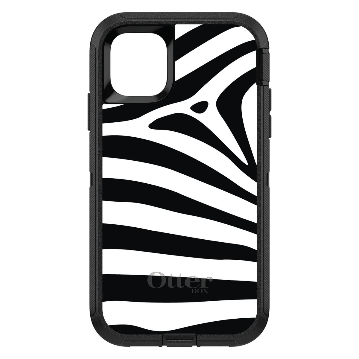 Black White Zebra Skin Stripes OtterBox Defender Case for iPhone & Galaxy, view 2