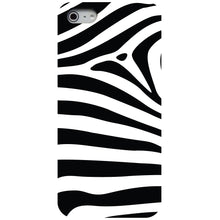 DistinctInk® Hard Plastic Snap-On Case for Apple iPhone or Samsung Galaxy - Black White Zebra Skin Stripes