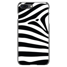 DistinctInk® Hard Plastic Snap-On Case for Apple iPhone or Samsung Galaxy - Black White Zebra Skin Stripes