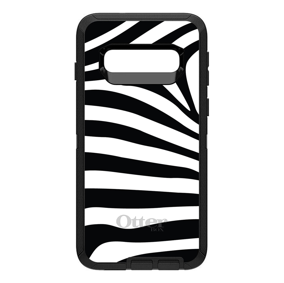Black White Zebra Skin Stripes OtterBox Defender Case for iPhone & Galaxy, view 6