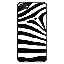 DistinctInk® Hard Plastic Snap-On Case for Apple iPhone or Samsung Galaxy - Black White Zebra Skin Stripes