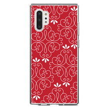 DistinctInk® Clear Shockproof Hybrid Case for Apple iPhone / Samsung Galaxy / Google Pixel - Dark Red White Floral