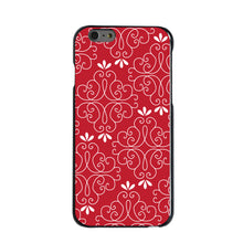 DistinctInk® Hard Plastic Snap-On Case for Apple iPhone or Samsung Galaxy - Dark Red White Floral