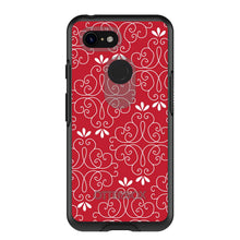 DistinctInk™ OtterBox Symmetry Series Case for Apple iPhone / Samsung Galaxy / Google Pixel - Dark Red White Floral