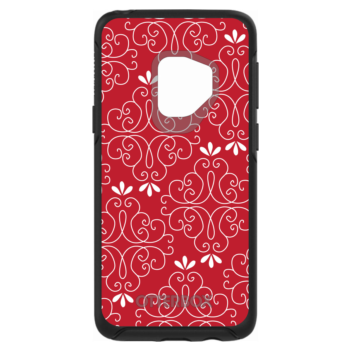 Dark Red White Floral OtterBox Symmetry Case for iPhone & Galaxy, view 8