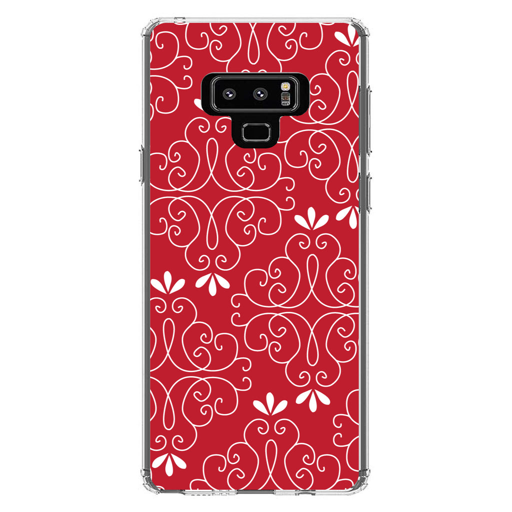 Dark Red White Floral Clear Shockproof iPhone Case, view 11