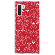 DistinctInk® Clear Shockproof Hybrid Case for Apple iPhone / Samsung Galaxy / Google Pixel - Dark Red White Floral