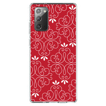 DistinctInk® Clear Shockproof Hybrid Case for Apple iPhone / Samsung Galaxy / Google Pixel - Dark Red White Floral