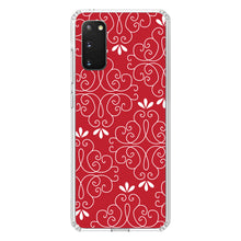 DistinctInk® Clear Shockproof Hybrid Case for Apple iPhone / Samsung Galaxy / Google Pixel - Dark Red White Floral