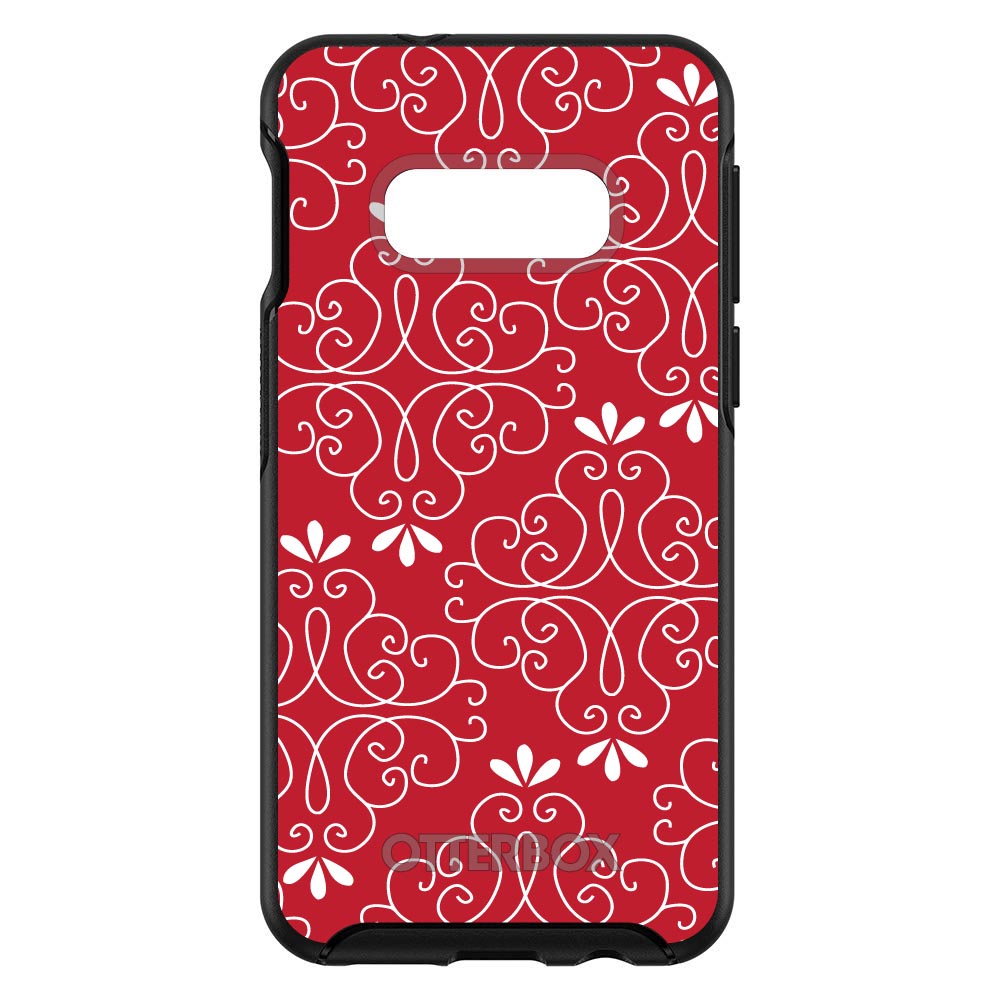 Dark Red White Floral OtterBox Symmetry Case for iPhone & Galaxy, view 7
