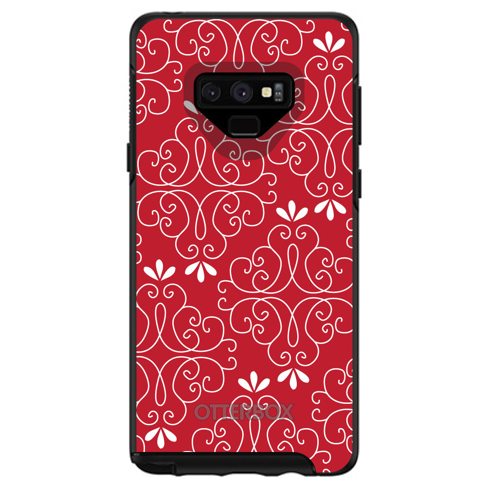 Dark Red White Floral OtterBox Symmetry Case for iPhone & Galaxy, view 13