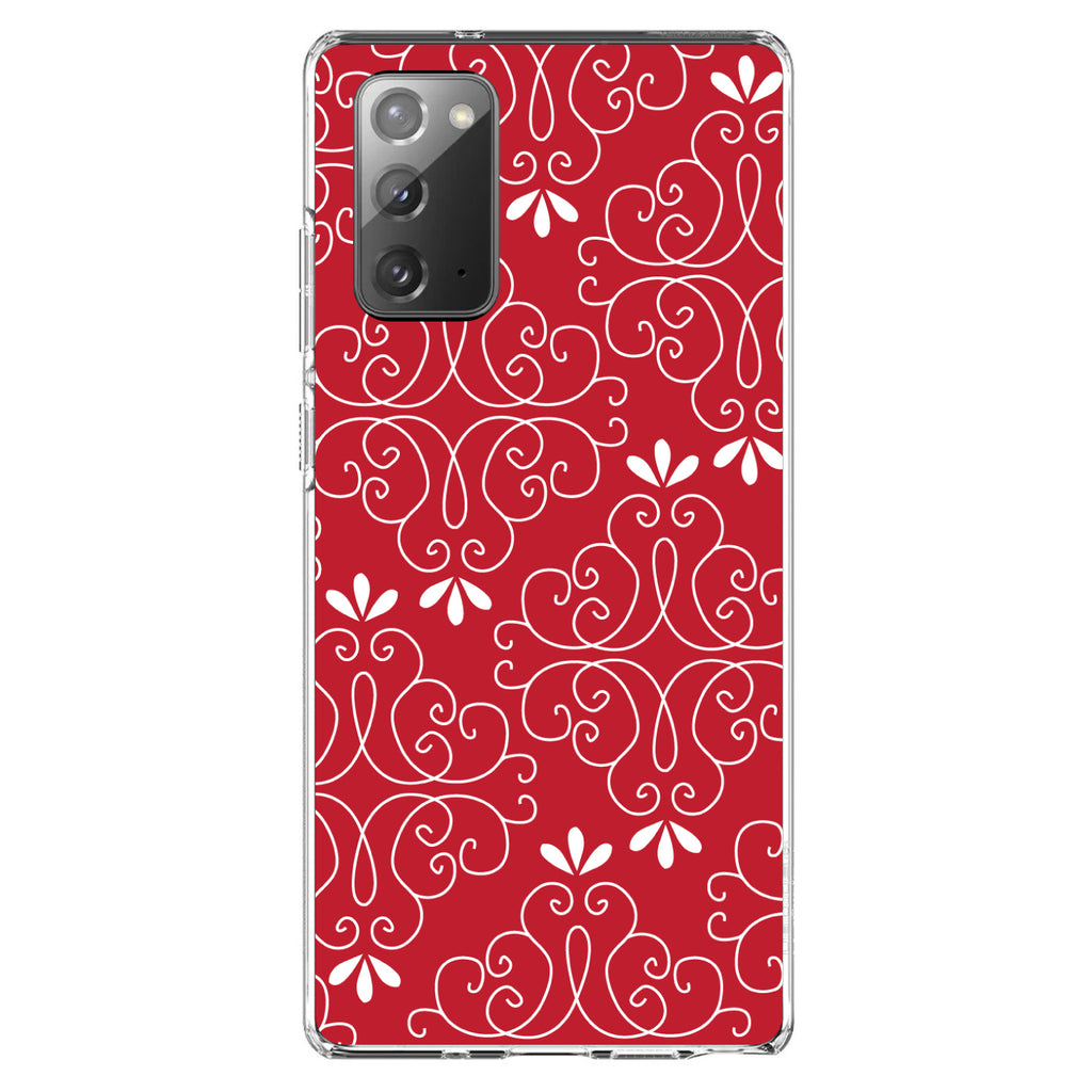 Dark Red White Floral Clear Shockproof iPhone Case, view 8