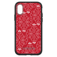 DistinctInk™ OtterBox Symmetry Series Case for Apple iPhone / Samsung Galaxy / Google Pixel - Dark Red White Floral