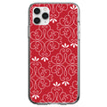Dark Red White Floral Clear Shockproof iPhone Case