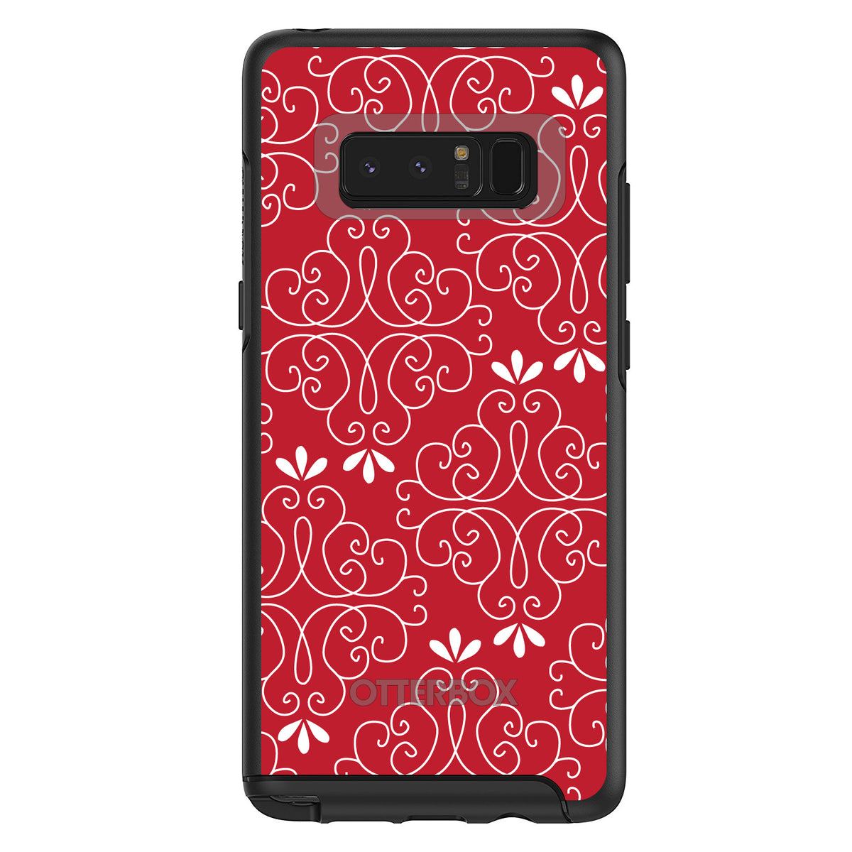 Dark Red White Floral OtterBox Symmetry Case for iPhone & Galaxy, view 14