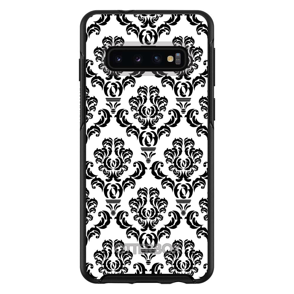 White Black Damask Pattern OtterBox Symmetry Case for iPhone & Galaxy, view 6