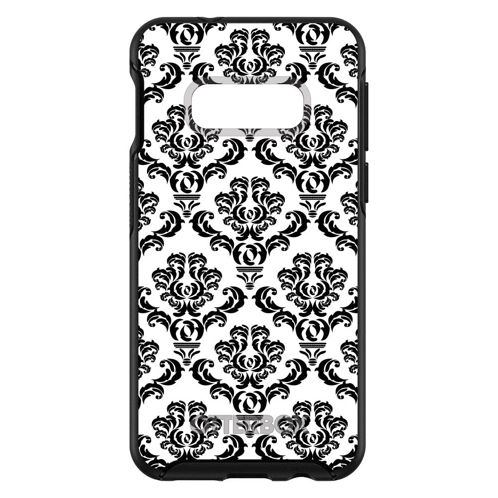 White Black Damask Pattern OtterBox Symmetry Case for iPhone & Galaxy, view 7