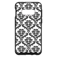 DistinctInk™ OtterBox Symmetry Series Case for Apple iPhone / Samsung Galaxy / Google Pixel - White Black Damask Pattern