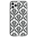White Black Damask Pattern Clear Shockproof iPhone Case