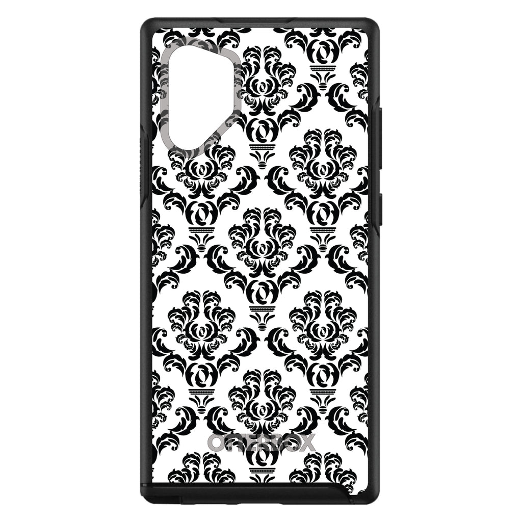 White Black Damask Pattern OtterBox Symmetry Case for iPhone & Galaxy, view 12