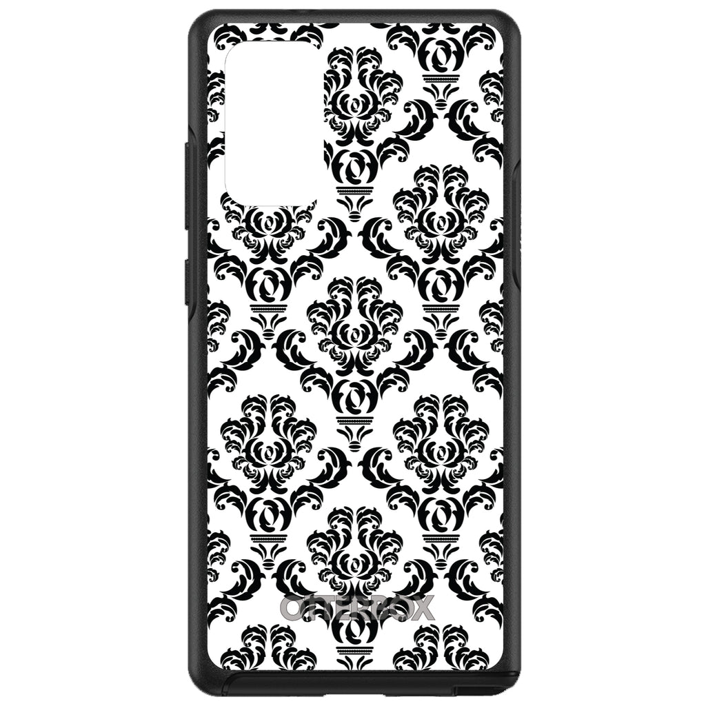 White Black Damask Pattern OtterBox Symmetry Case for iPhone & Galaxy, view 10