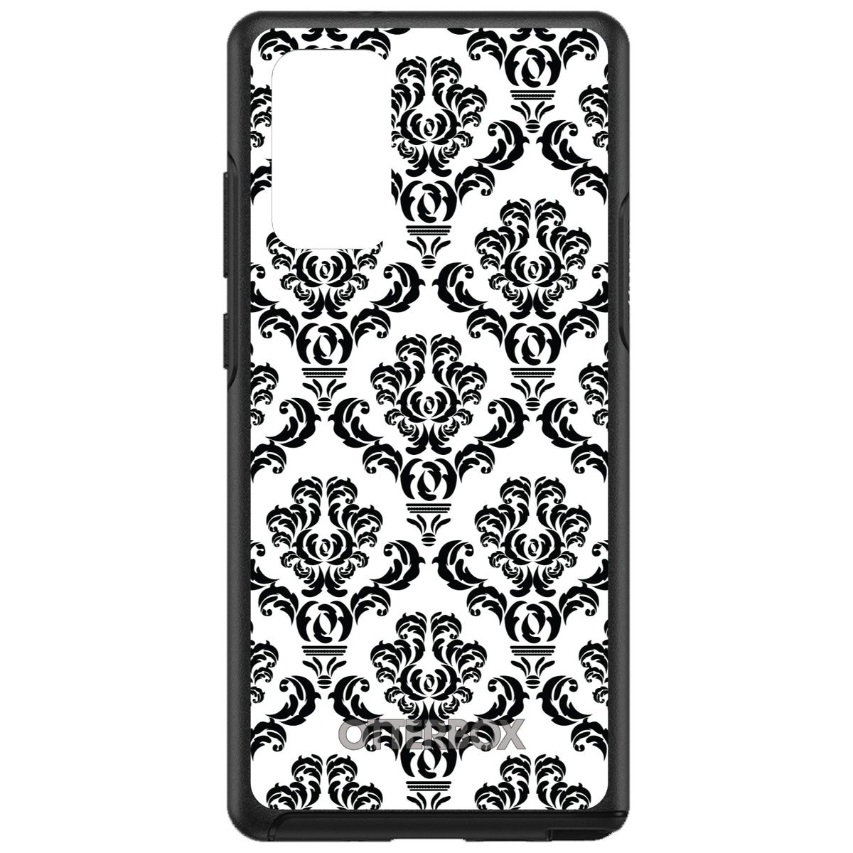 White Black Damask Pattern OtterBox Symmetry Case for iPhone & Galaxy, view 10