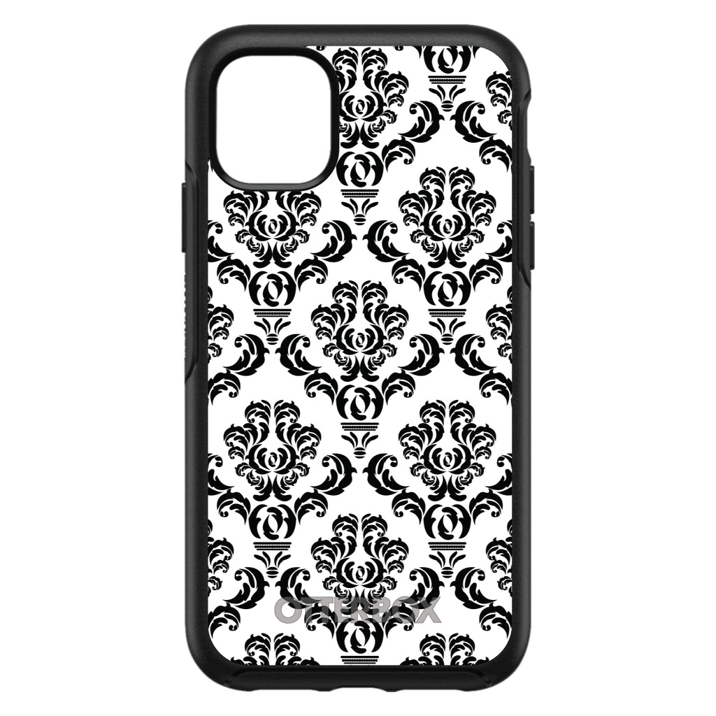 White Black Damask Pattern OtterBox Symmetry Case for iPhone & Galaxy