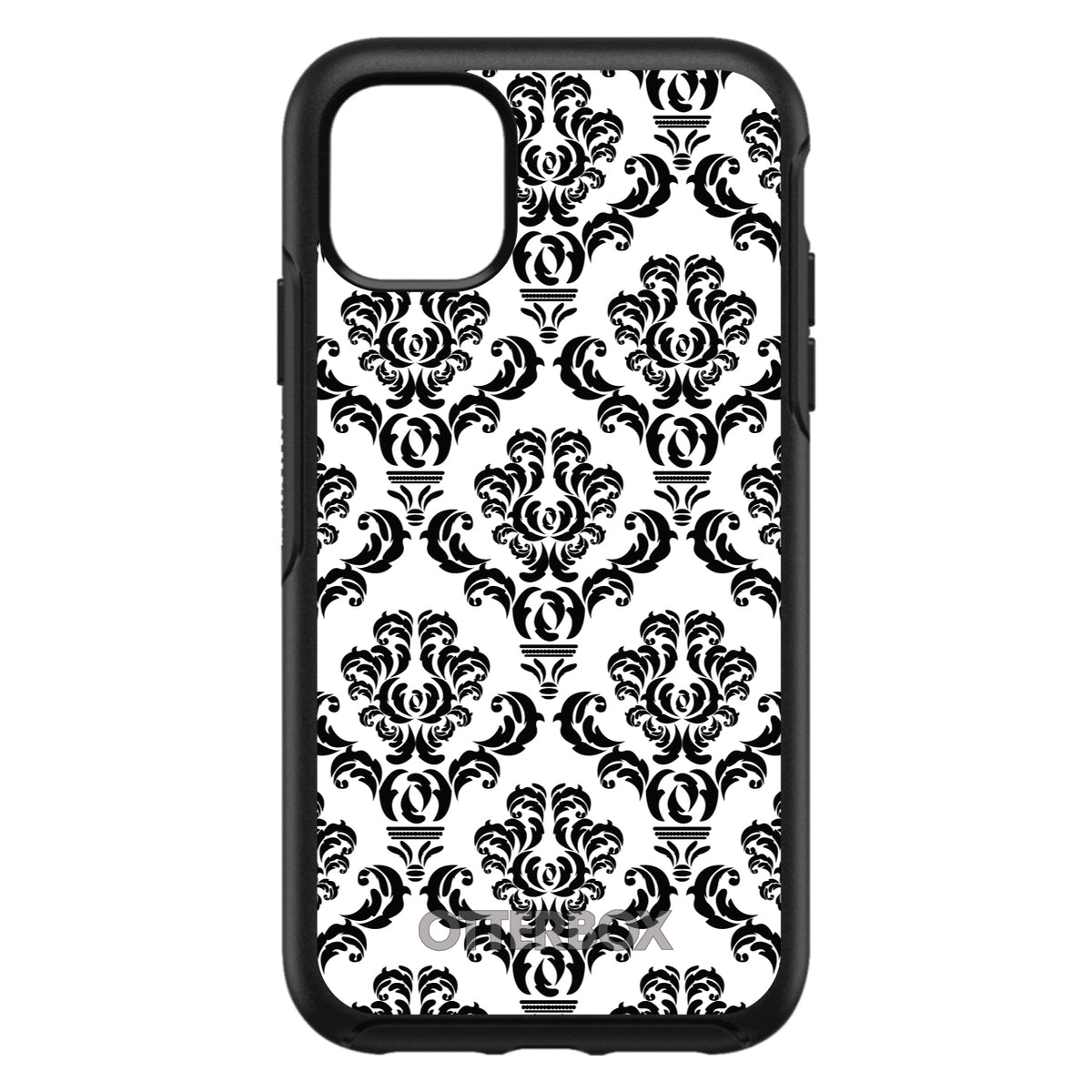 White Black Damask Pattern OtterBox Symmetry Case for iPhone & Galaxy
