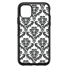 DistinctInk™ OtterBox Symmetry Series Case for Apple iPhone / Samsung Galaxy / Google Pixel - White Black Damask Pattern