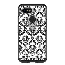 DistinctInk™ OtterBox Symmetry Series Case for Apple iPhone / Samsung Galaxy / Google Pixel - White Black Damask Pattern