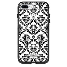 DistinctInk™ OtterBox Symmetry Series Case for Apple iPhone / Samsung Galaxy / Google Pixel - White Black Damask Pattern