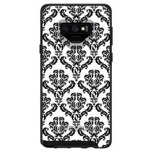 DistinctInk™ OtterBox Symmetry Series Case for Apple iPhone / Samsung Galaxy / Google Pixel - White Black Damask Pattern