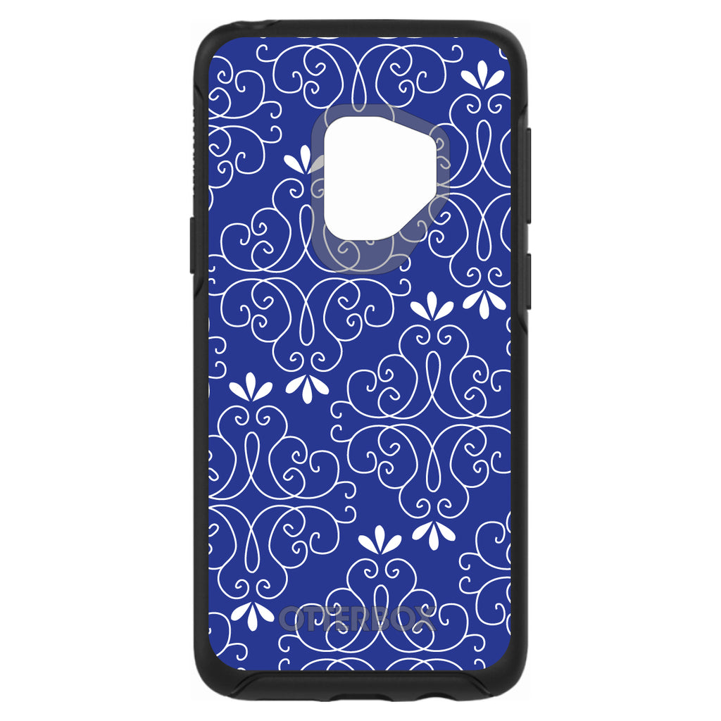 Dark Blue White Floral OtterBox Symmetry Case for iPhone & Galaxy, view 8
