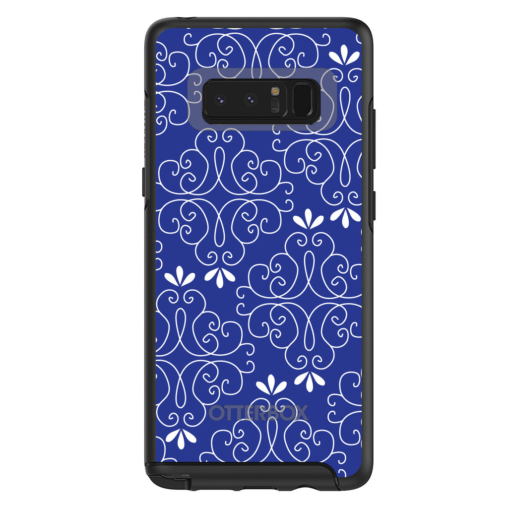 Dark Blue White Floral OtterBox Symmetry Case for iPhone & Galaxy, view 14