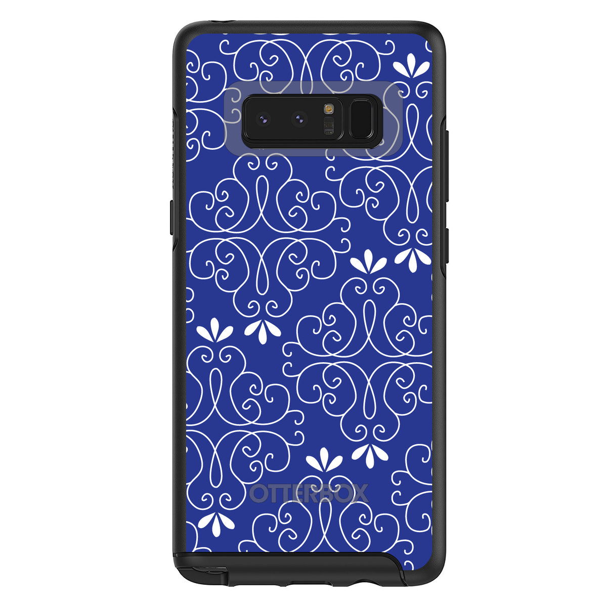 Dark Blue White Floral OtterBox Symmetry Case for iPhone & Galaxy, view 14